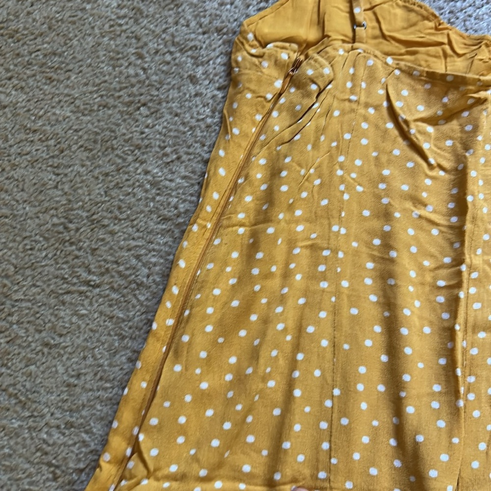 Abercrombie and Fitch Women’s Yellow Polka Dot Midi Dress size Large L - Picture 7 of 7